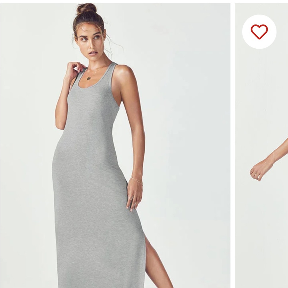 Fabletics Light Gray Maxi Dress